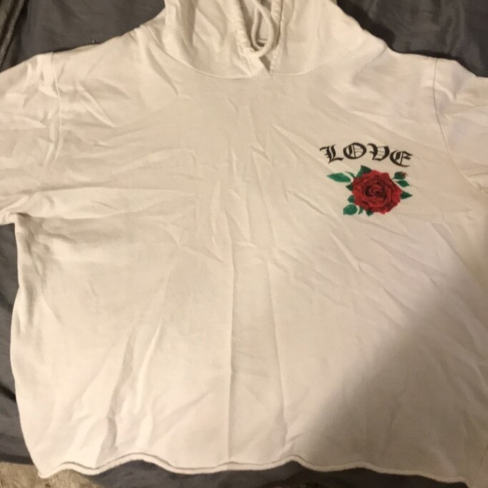 White cropped hoodie